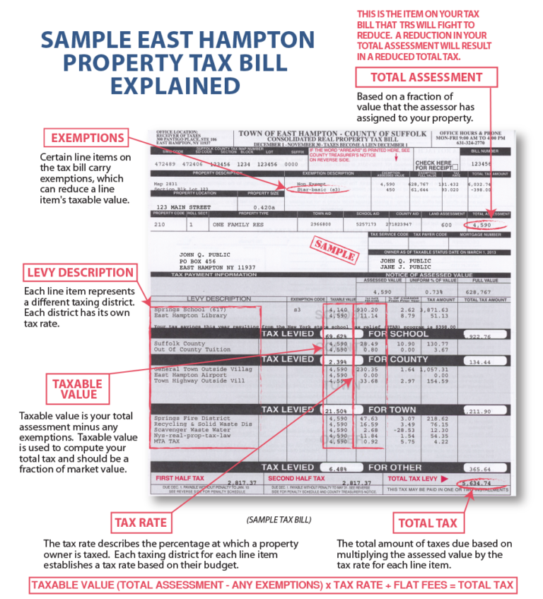 East Hampton Property Tax Bill Tax Reduction Services